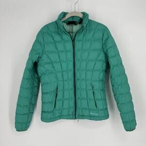Marmot coat womens medium M green down puffer ski winter gorpcore hiking outdoor